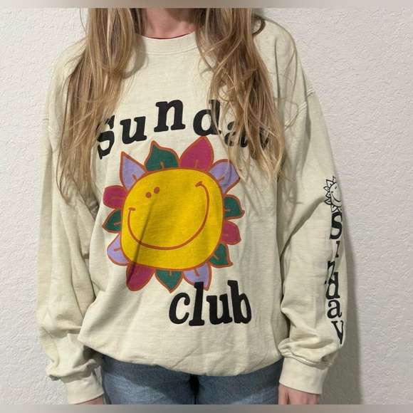 BDG Cream “Sunday Club” Sweatshirt - Size Small - Picture 2 of 7